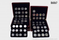 Umfangreiches Konv. 68 Silbermünzen, überwiegend Kanada und Österreich, dabei Maple Leaf, 1 Unze Feinsilber (5 St., teilweise koloriert), 2 Gulden 187...