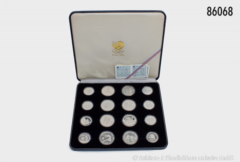 Südkorea, Komplettsatz Olympia 1988 Seoul, 5000 und 10000 Won, 925er Silber. Ins...