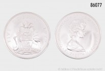 Bahamas, 5 Dollars 1972, 925er Silber. 42,04 g; 45 mm. Schön 27. Stempelglanz.