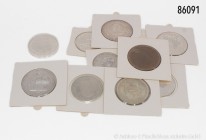 Alle Welt, Konv. mit 12 meist großen Silbermünzen 1959-1994 aus aller Welt (Belgien, Bulgarien, Niederlande, Finnland, Gibraltar, Spanien, Frankreich,...