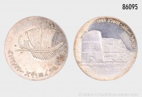 Israel, 5 Lirot 1963, Silber, auf den 15. Jahrestag der Unabhängigkeit des Staates Israel unter dem Motto "Seefahrt", Motiv Galeere. 25,05 g; 33 mm. K...