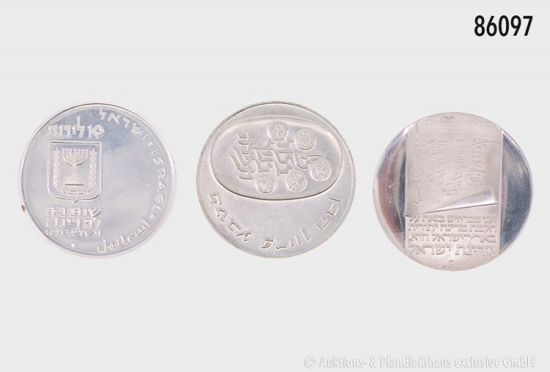 Israel, Sammlung von 37 Münzen, dabei 30 Silber-Gedenkmünzen aus 1949 bis 1975. ...