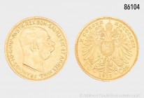 Österreich, Franz Joseph I. (1848-1916), 10 Kronen 1912, amtliche Neuprägung, 900er Gold. 3,36 g; 19 mm. Schön 22. Minimale Randfehler, vorzüglich....
