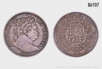 Großbritannien, Georg III. (1760-1820), Halfcrown (1/2 Krone) 1817, Silber. 14,09 g; 32 mm. Kahnt/Schön 48. Kleiner Randfehler, schöne Patina, fast vo...