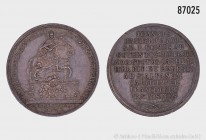 Mainz, Erzbistum. Johann Friedrich Karl von Ostein (1743-1763), Silbermedaille 1740, von J. L. Oexlein, auf sein Amtsjubiläum als Domkustos. Vs. 10 Ze...