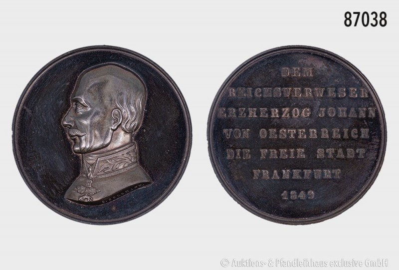 Freie Stadt Frankfurt am Main, Silbermedaille 1849, von C. Zollmann, auf die Abr...