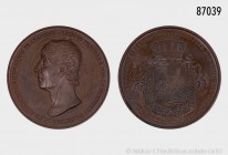 Mainz, Stadt, große Bronzemedaille 1841, bei Loos, auf das 25-jährige Dienstjubiläum Ludwig Freiherr von Lichtenbergs. 61,33 g; 48 mm. W.-T. 5160; Hof...