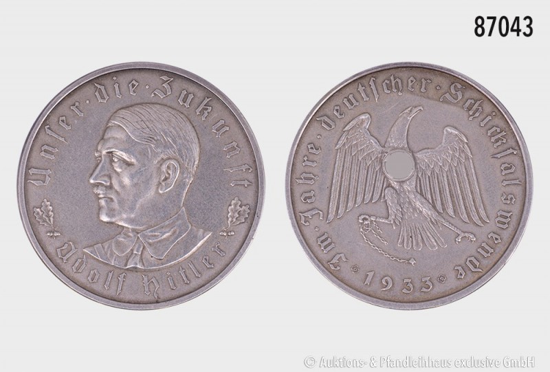 Drittes Reich, Silbermedaille 1933, 900er Silber, auf Adolf Hitler, geprägt von ...