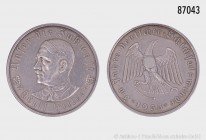 Drittes Reich, Silbermedaille 1933, 900er Silber, auf Adolf Hitler, geprägt von der Preuss. Staatsmünze, Berlin. 21,77 g; 36 mm. Colbert/Hyder 30. Vor...