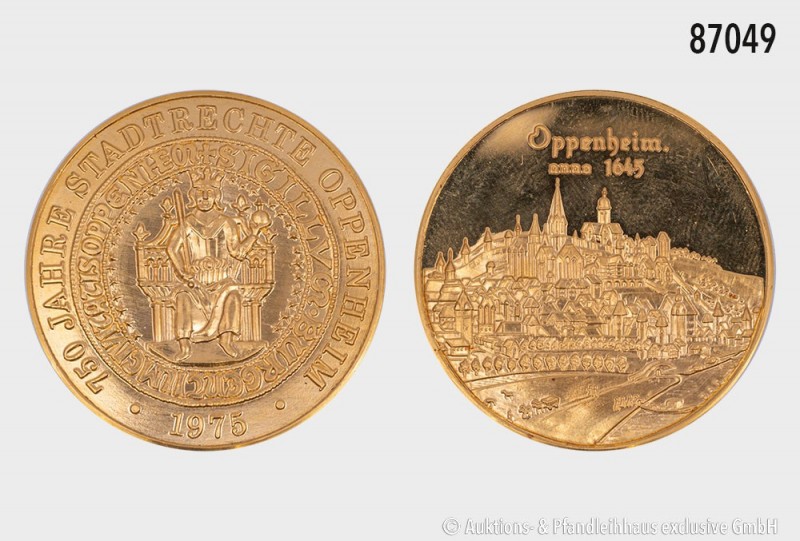 BRD, Medaille 1975, auf das 750. Jubiläum des Stadtrechts von Oppenheim, 986er G...
