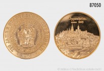 BRD, Medaille 1975, auf das 750. Jubiläum des Stadtrechts von Oppenheim, 986er Gold. Vs. Stadtsiegel. Rs. Stadtansicht, Punze 986. 17,48 g; 34 mm. Ste...