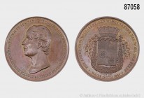 Mainz, Stadt, große Bronzemedaille 1841, bei Loos, auf das 25-jährige Dienstjubiläum Ludwig Freiherr von Lichtenbergs. 61,48 g; 48 mm. W.-T. 5160; Hof...