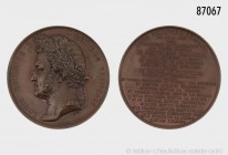 Frankreich, Louis Philippe I. (1830-1848), große Bronzemedaille 1840, von Borrel. 62,08 g; 52 mm. Minimale Lagerungsspuren, sonst vorzüglich.