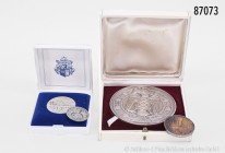 Mainz, Konv. 4 moderne Medaillen auf die Mainzer Stadtgeschichte, dabei Neusilber-Medaille 1962, von Karl Roth, geprägt vom Bayerischen Hauptmünzamt, ...