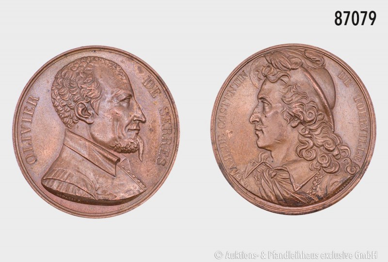 Frankreich, Konv. 2 Bronzemedaillen: Bronzemedaille 1821, von Donadio, auf Olivi...