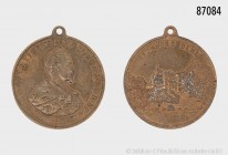 Bayern, Ludwig II. (1864-1886), tragbare Bronzemedaille o. J. (1886), von Lauer, auf Schloss Berg. 18,16 g; 34 mm. Selten. Vorzüglich.