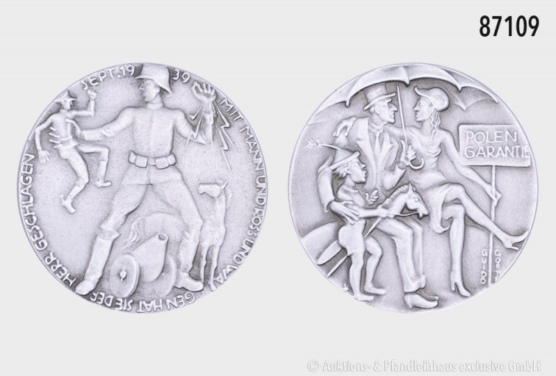 Drittes Reich, Weißmetall-Medaille o. J. (1939), von Guido Goetz, beim Bayer. Ha...