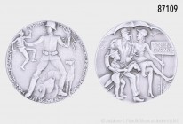 Drittes Reich, Weißmetall-Medaille o. J. (1939), von Guido Goetz, beim Bayer. Hauptmünzamt, auf die Polen-Garantie. 18,72 g; 36 mm. Selten. Mattiert, ...