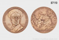 Drittes Reich, Bronzemedaille 1939, von Karl Goetz, beim Bayer. Hauptmünzamt, auf den U-Boot Kapitän-Leutnant Günter Prien und die Versenkung der HMS ...
