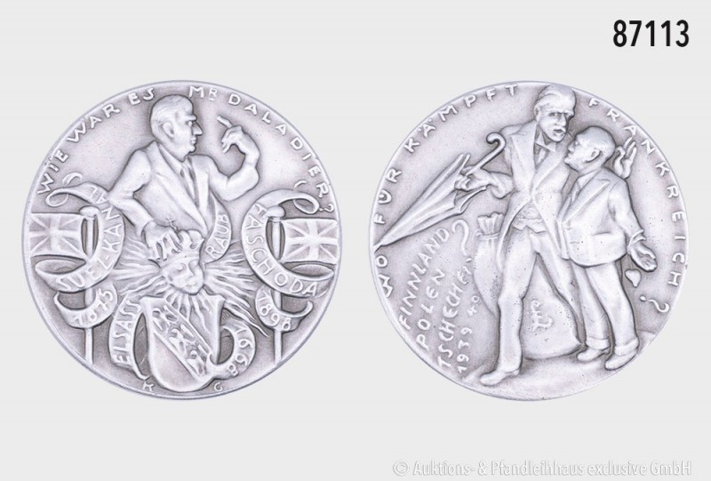 Drittes Reich, Zink-Medaille 1940, von Karl Goetz, beim Bayer. Hauptmünzamt, Sat...