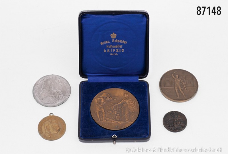 Konv. 5 Medaillen: Sachsen, Bronzemedaille auf die Internationale Baufach-Ausste...