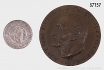 Konv. 2 landwirtschaftliche Preismedaillen (Bronze und Silber 990 gepunz), in alten, vermutlich nicht originalen Etuis. Vorzüglich.
