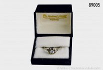 Damen-Brillantring, 585 Weißgold, n. A. d. E. mit 0,31 ct Brillanten, ca. 1930er Jahre, Krabbenfassung.