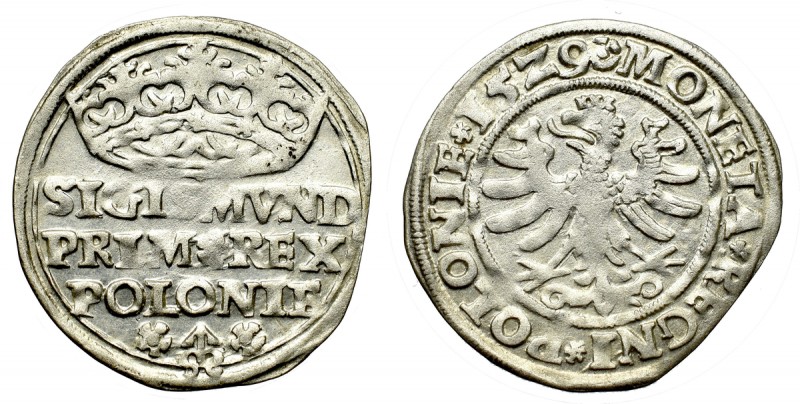 Sigismund I the Old, Groschen 1529, Cracow Wyśmienity egzemplarz, częściowo nied...