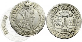 Sigismund II Augustus, 4 groschen 1566, Vilnius - unpublished overstrike I/V in DVCAT