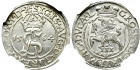 Sigismund II Augustus, 3 groschen 1564, Vilnius - L/L NGC MS65