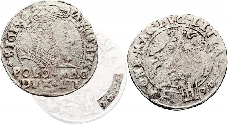 Sigismund II Augustus, Groschen 1546, Vilnius Naturalny, obiegowy egzemplarz. Śl...