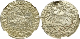 Sigismund II Augustus, Halfgroat 1551, Vilnius - LI/LITVA NGC MS65 MAX