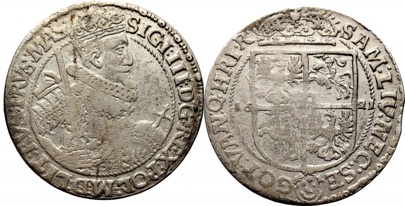 Sigismund III, 18 groschen 1621, Bromberg - extremely rare Bardzo ładny egzempla...