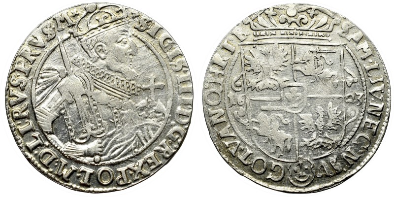 Sigismund III, 18 groschen 1623, Bromberg Piękny, okołomenniczy egzemplarz. Odmi...