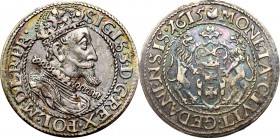 Sigismund III, 18 groschen 1615, Danzig - old portrait R2/R3