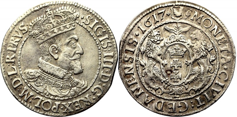 Sigismund III, 18 groschen 1617, Danzig - PRVS• Ładny egzemplarz z bardzo dobrze...