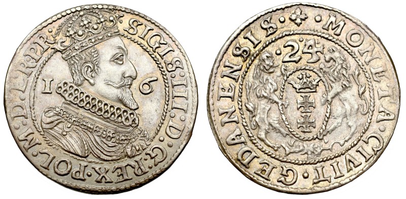 Sigismund III, 18 groschen 1624, Danzig - PR• Piękny, menniczy egzemplarz. Odmia...