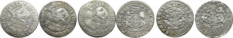 Sigismund III, Lot of 18 groschen 1623-1625, Danzig (3 ex.) Obiegowe, ale w pełn...