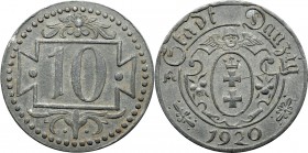 Free city of Danzig, 10 pfennig 1920