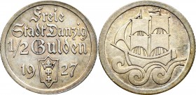 Free city of Danzig, 1/2 gulden 1927