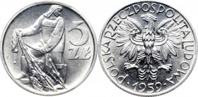 PRL, 5 złotych 1959 - PCGS MS65