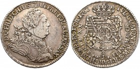 Saksonia, Fryderyk Chrystian, Gulden 1763 R1