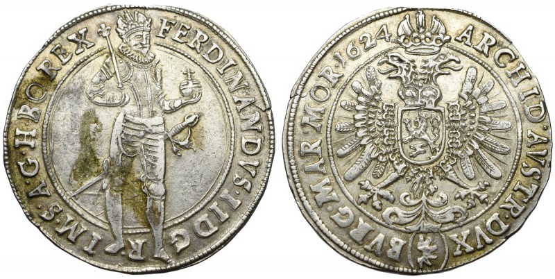 Austria, Ferdinand II, Thaler 1624, Joachimsthal Bardzo atrakcyjny egzemplarz z ...