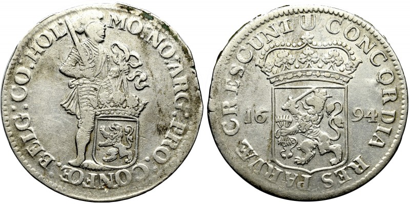 Netherlands, Holland, Silver ducat 1694 Atrakcyjny egzemplarz. Reference: Krause...