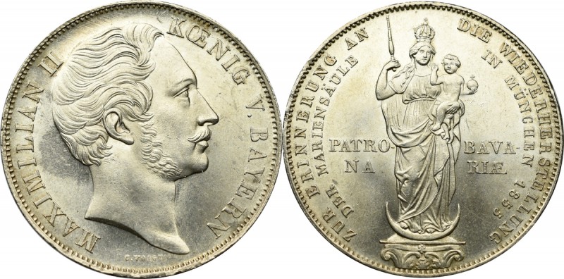 Germany, Bayern, Thaler 1855 Talar 1855 Monachium, wybity z okazji ponownego ods...