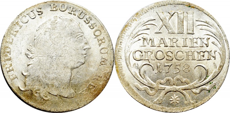 Germany, Prussia, Friedrich II, 12 groschen 1758 Piękny egzemplarz.
Reference: ...