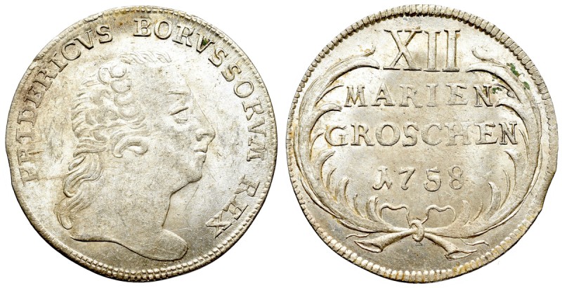 Germany, Prussia, Friedrich II, 12 groschen 1758 Piękny egzemplarz. Reference: K...