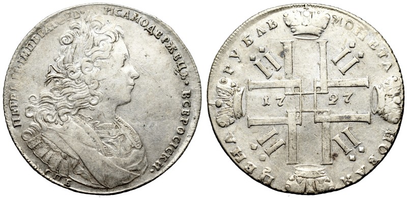 Russia, Peter II, Roubl 1727, Peterbourg Ładny egzemplarz o dobrze czytelnym det...