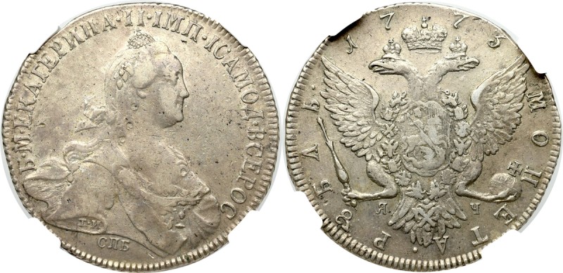 Russia, Catherine II, Rouble 1773 ЯЧ-ТИ - NGC XF45 Ładny, w pełni czytelny egzem...