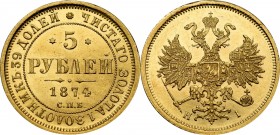 Russia, Alexander II, 5 rouble 1874 HI - ex NGC MS63 R